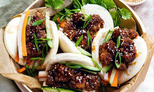Steamed Bao Bun Vegetarian Bowl